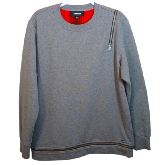 Diesel unisex off shoulder zippered Crewneck Sweater Size Medium - Picture 1 of 13